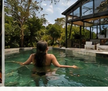 Piscina privativa em meio à natureza
