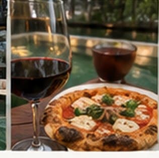 Jantar com vinho servido na casa