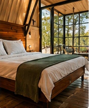 Quarto com vista para a natureza